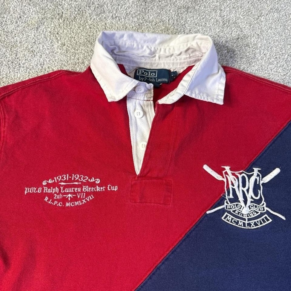 Polo Ralph Lauren Rugby Shirt M 98 Bleecker Cup Crest Colorblock - Picture 3 of 7